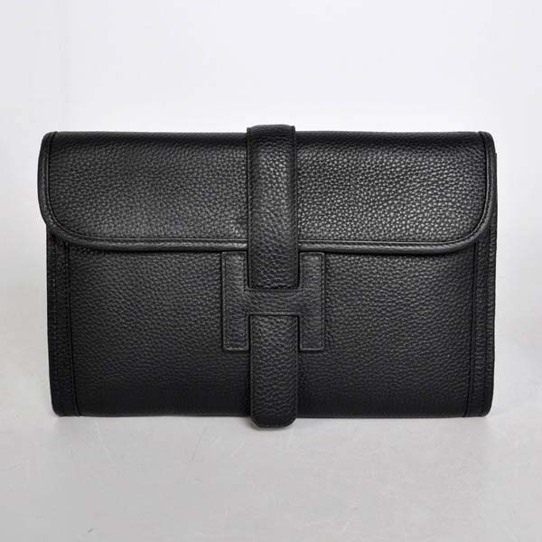 High Quality Hermes Jige Large Clutch Handbag Black 1053 Replica